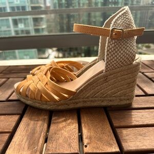 SOLD! GAIMO anckle tie wedge espadrilles made in Spain crafted in cotton canvas